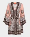 La Doublej 'magnifico' Multicolor Dress With All-over Graphic Print In Pink