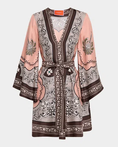 LA DOUBLEJ MAGNIFICO LONG-SLEEVE SILK MINI DRESS