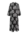 La Doublej La Double J Ankle-length Black Dress With Intricate Patterns In Black