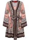 La Doublej 'magnifico' Multicolor Dress With All-over Graphic Print In Pink
