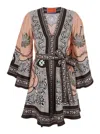 La Doublej 'magnifico' Multicolor Dress With All-over Graphic Print In Multicolor