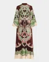 La Doublej Cerere Printed Silk Chiffon Maxi Dress In Dark Brown
