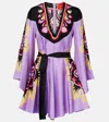 La Doublej Silk Magnifico Mini Dress In Purple
