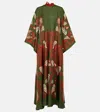 La Doublej Magnifico Printed Silk Twill Maxi Dress In Multicolor