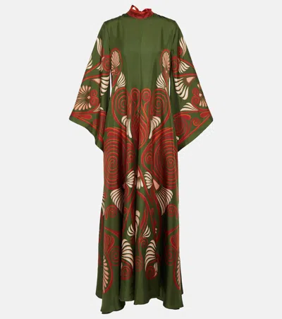 La Doublej La Double J Woman Maxi Dress Military Green Size Xl Silk