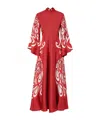 La Doublej Magnifico Printed Silk Twill Maxi Dress In Red