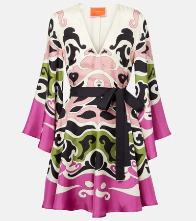 La Doublej Magnifico Printed Silk Twill Minidress