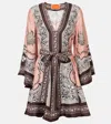 LA DOUBLEJ MAGNIFICO PRINTED SILK TWILL MINIDRESS