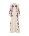 La Doublej Magnifico Floral Silk Twill Kaftan In Neutral