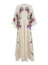 La Doublej Magnifico Floral Silk Twill Kaftan In Neutral