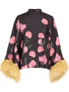 La Doublej Make An Exit Blouse In Anthurium Black