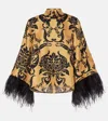 La Doublej Make An Exit Top With Feathers Cherubs Gold In Yellow