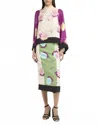 La Doublej Make An Exit Floral Wide Sleeve Silk Top In Derby Placee In Multi
