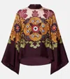 La Doublej La Double J Make An Exit Printed Silk Top In Brown