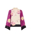 La Doublej Make An Exit Floral Wide Sleeve Silk Top