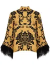 La Doublej Make An Exit Top With Feathers Cherubs Gold In Gold