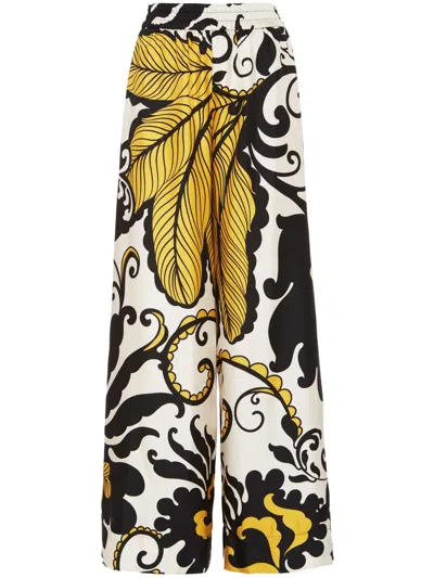 LA DOUBLEJ MAREA-PRINT PALAZZO TROUSERS