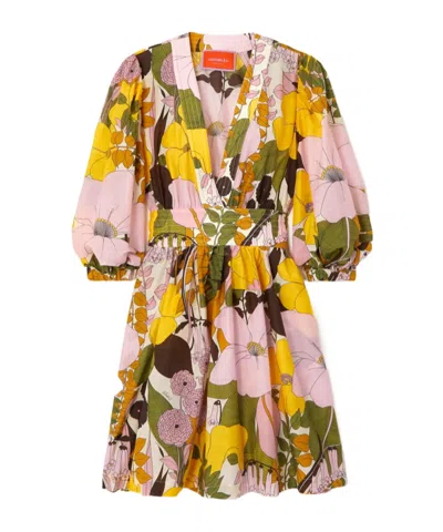 La Doublej Margherita Printed Cotton And Silk-blend Twill Mini Dress In Multi