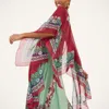 La Doublej Silk Chiffon Printed Cape In Multi