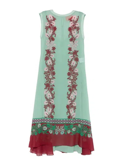 La Doublej Silk Chiffon Printed Maxi Dress In Multi