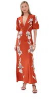 La Doublej Marlene Floral-print Silk-crepe Maxi Dress In Iris Placee