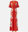 LA DOUBLEJ MARLENE FLORAL SILK MAXI DRESS