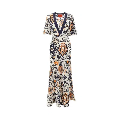 La Doublej Marlene Printed Silk-crepe Maxi Dress In Multi