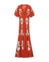 La Doublej Marlene Floral-print Silk-crepe Maxi Dress In Iris Placée