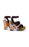 La Doublej Medal Wedge In Big Flower Rose Pink