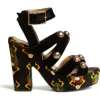 La Doublej Medal Wedge In Scarab Black