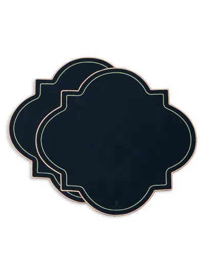 La Doublej Medallion Placemats Set Of 2 In Blue
