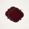 La Doublej Medallion Placemats Set Of 2 In Solid Bordeaux