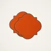 La Doublej Medallion Placemats Set Of 2 In Solid Orange