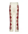 La Doublej Medallion-print Cropped Trousers In Neutral