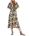 La Doublej Medici Printed Midi Dress In Dendera Light Blue