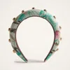 La Doublej Medici Headband In Heath Mint