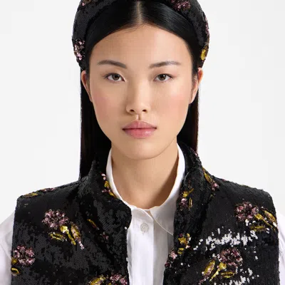 La Doublej Medici Headband In Mayfair Black