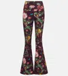 La Doublej Meditation Floral Cotton-blend Flared Pants In Multi