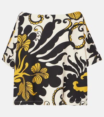 LA DOUBLEJ MEDITATION PRINTED COTTON-BLEND FLEECE TOP