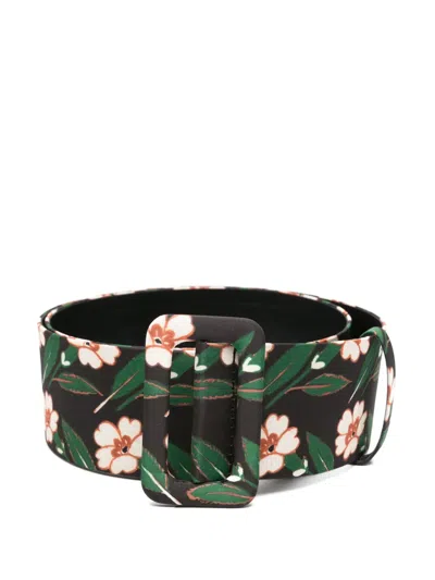La Doublej Medium Faille Belt In Green