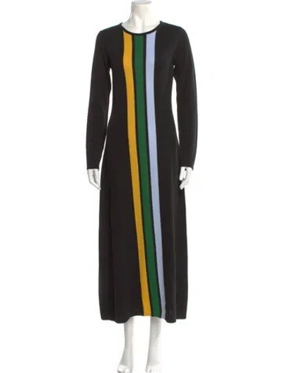Pre-owned La Doublej Merino Wool Long Dress In Black