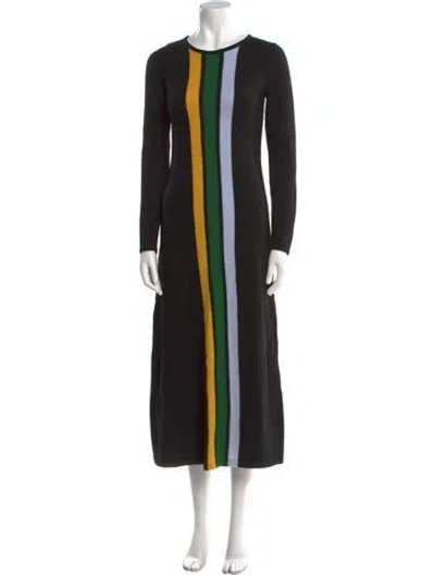Pre-owned La Doublej Merino Wool Long Dress In Black