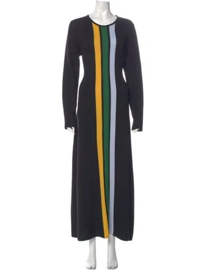 Pre-owned La Doublej Merino Wool Long Dress In Black