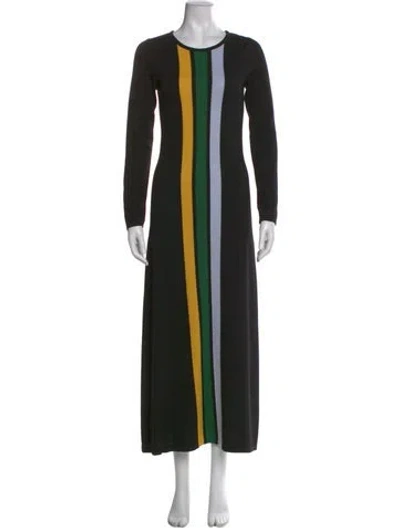 Pre-owned La Doublej Merino Wool Long Dress In Black