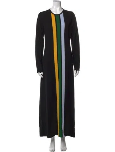 Pre-owned La Doublej Merino Wool Long Dress In Black
