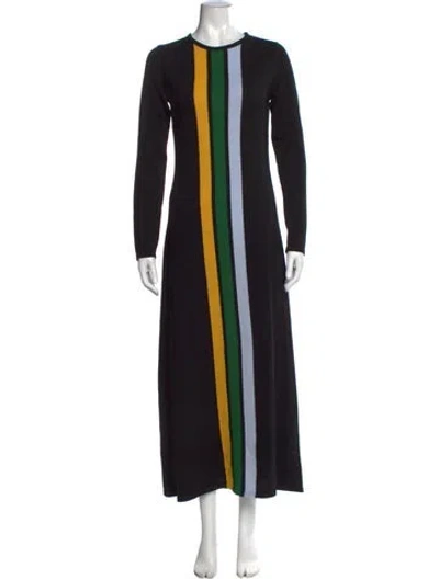 Pre-owned La Doublej Merino Wool Long Dress In Black