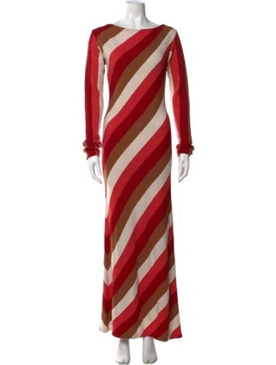 Pre-owned La Doublej Merino Wool Long Dress In Red