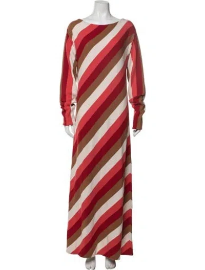Pre-owned La Doublej Merino Wool Long Dress In Red