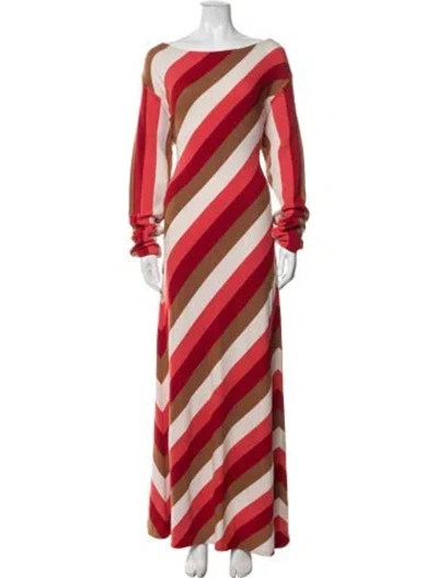 Pre-owned La Doublej Merino Wool Long Dress In Red