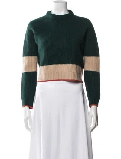 Pre-owned La Doublej Merino Wool Striped Sweater In Green